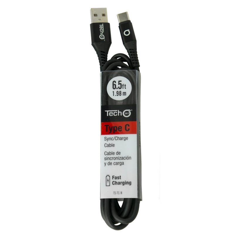 USB Type-C 6.5 foot Sync/Charge Cable - Black