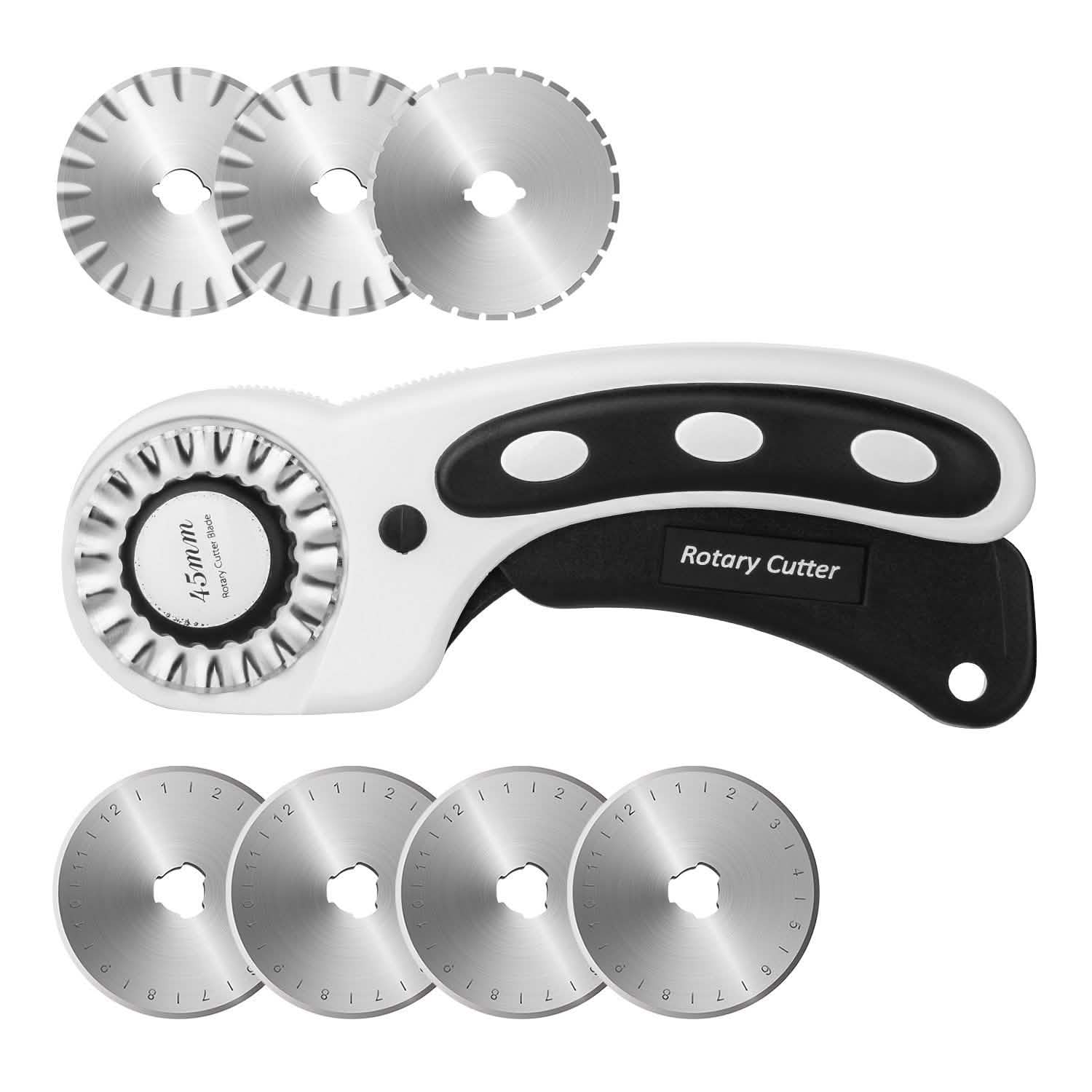 AGPtek 45mm Rotary Cutter with 7 Replacement Rotary Blades and Safety Lock
