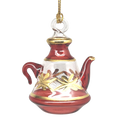 Egyptian Glass Teapot Ornaments - Christmas Red