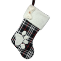 Plush Plaid Pet Stocking  Black and White