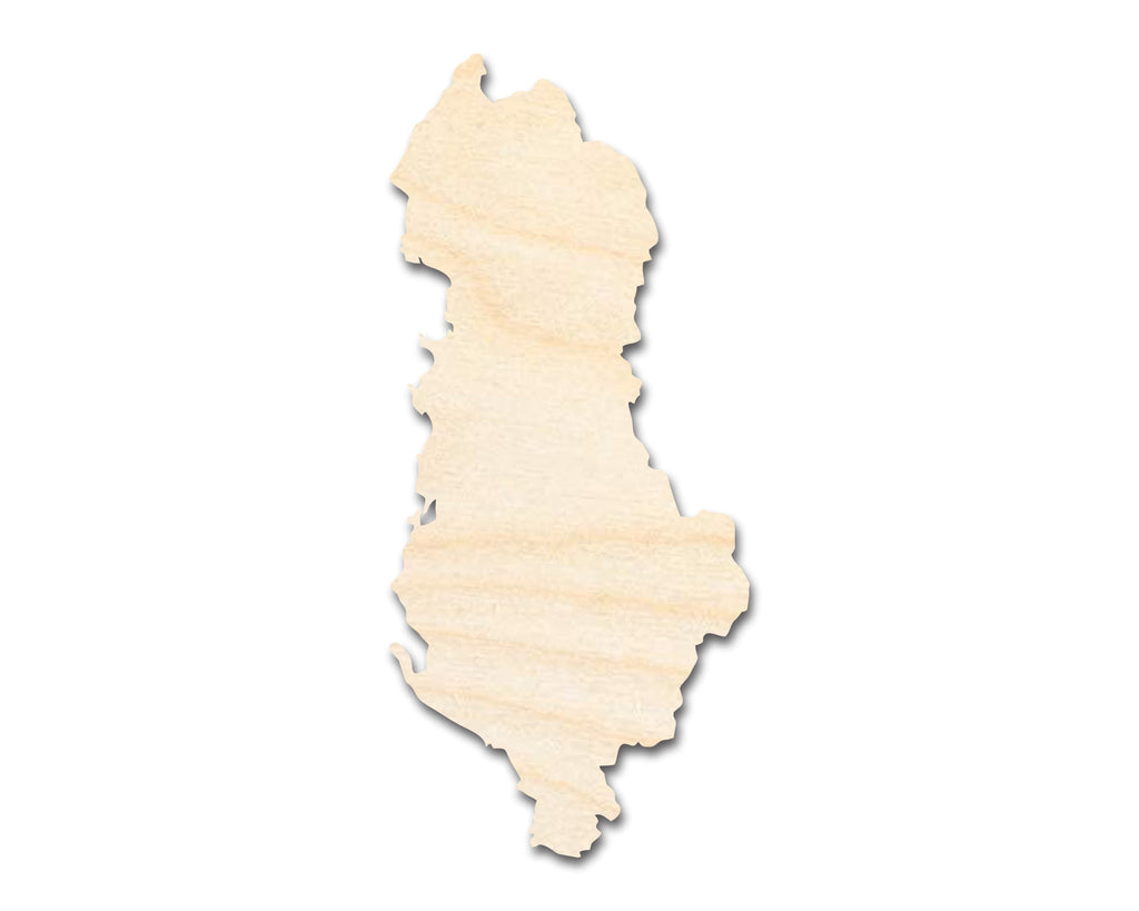 Unfinished Wood Albania Country Shape - Southeast Europe Craft - up to 46" DIY