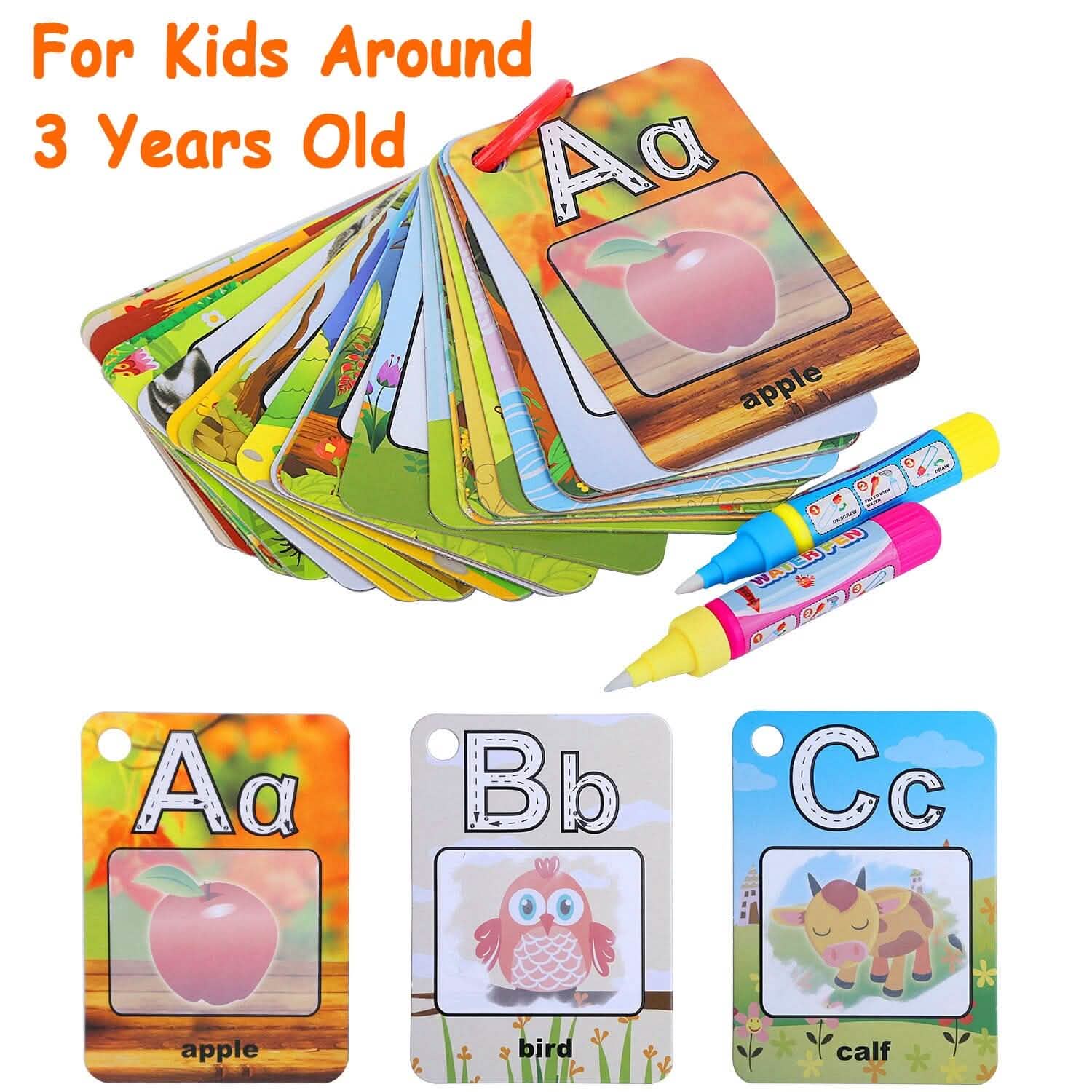Alphabet Water Coloring Cards with 2 Magic Water Pens