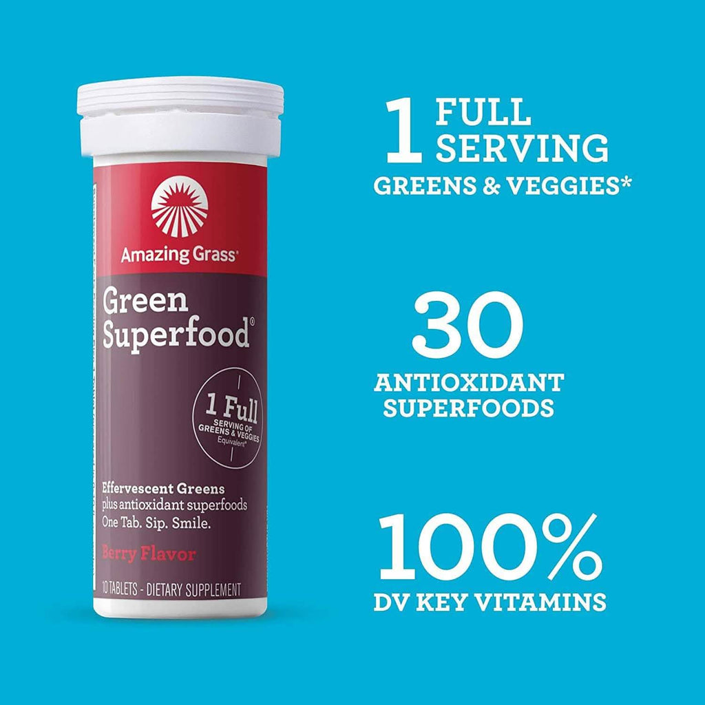 Amazing Grass Green Superfood Water Flavoring Tablet with Antioxidants and Alkalizing Greens