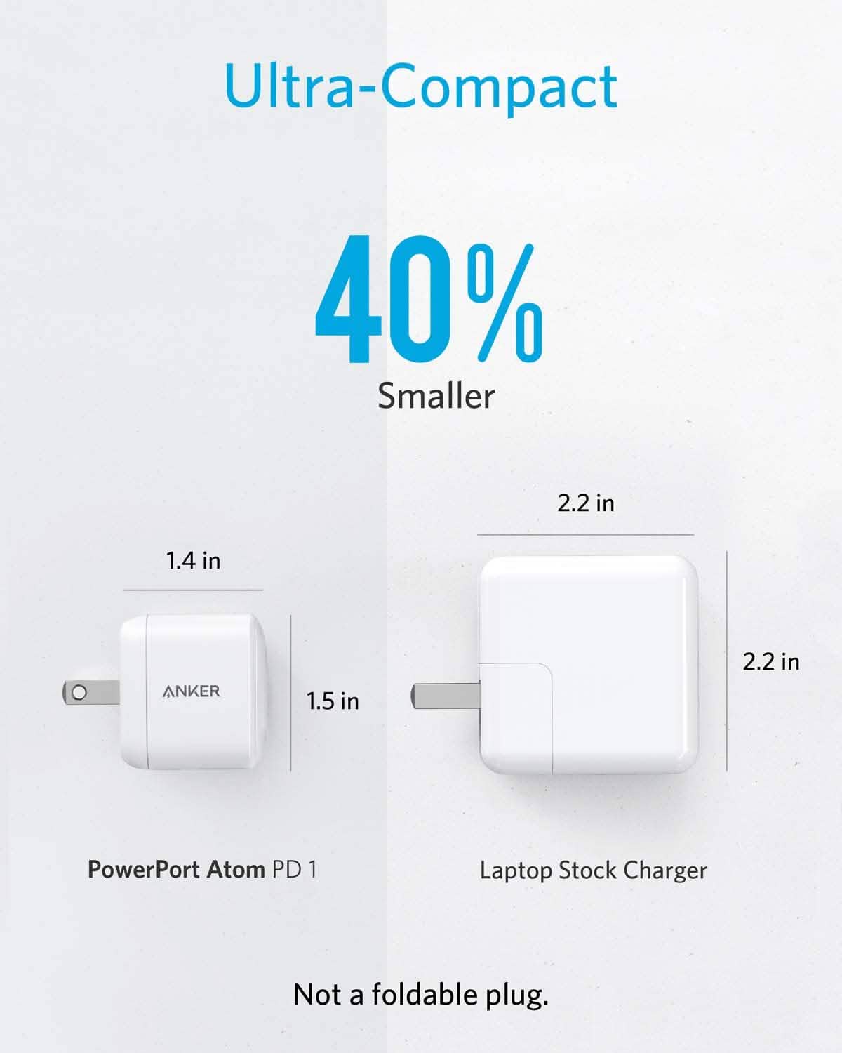 Anker 30W Compact USB-C Wall Charger with Power Delivery, PowerPort Atom (Refurbished)