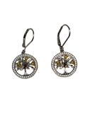 Sterling Silver CZ Gold Plated Tree of Life Earrings