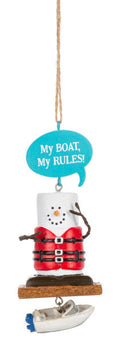 Smores Boating Ornament - My Boat, My Rules!