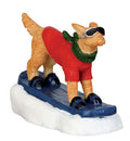 Lemax Village Collection Snowboarding Dog
