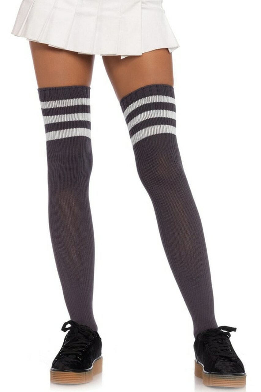 Striped Thigh High Stockings