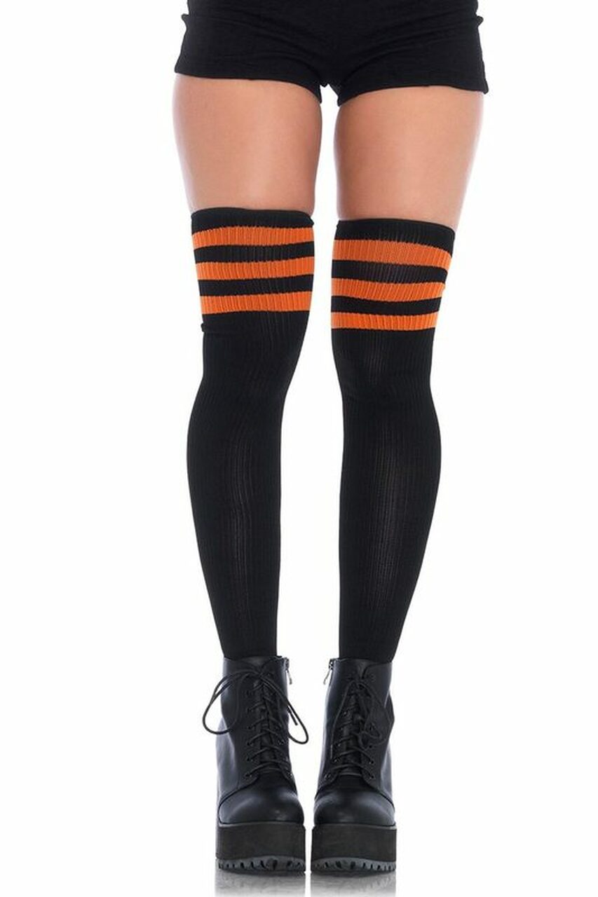 Striped Thigh High Stockings