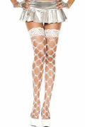 Multi Fence Net Thigh High Stockings