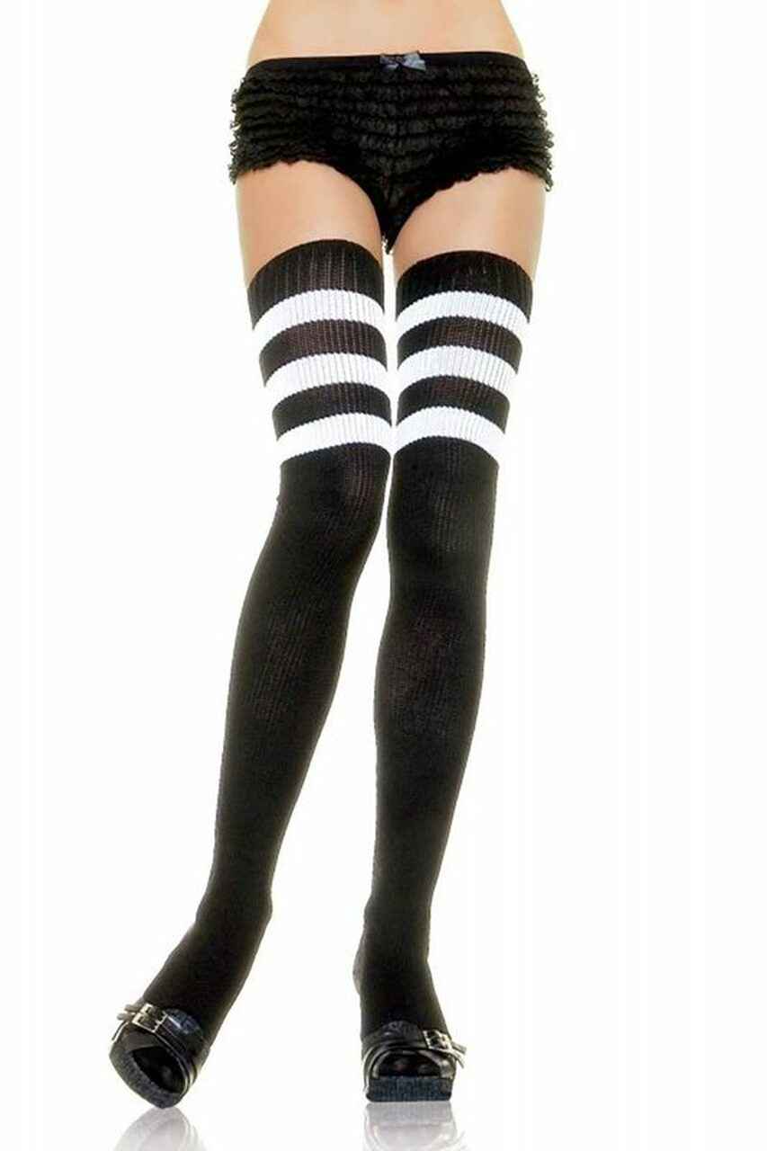 Striped Thigh High Stockings