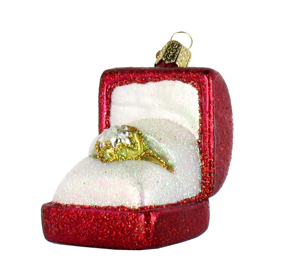 Ring In Box Glass Ornament