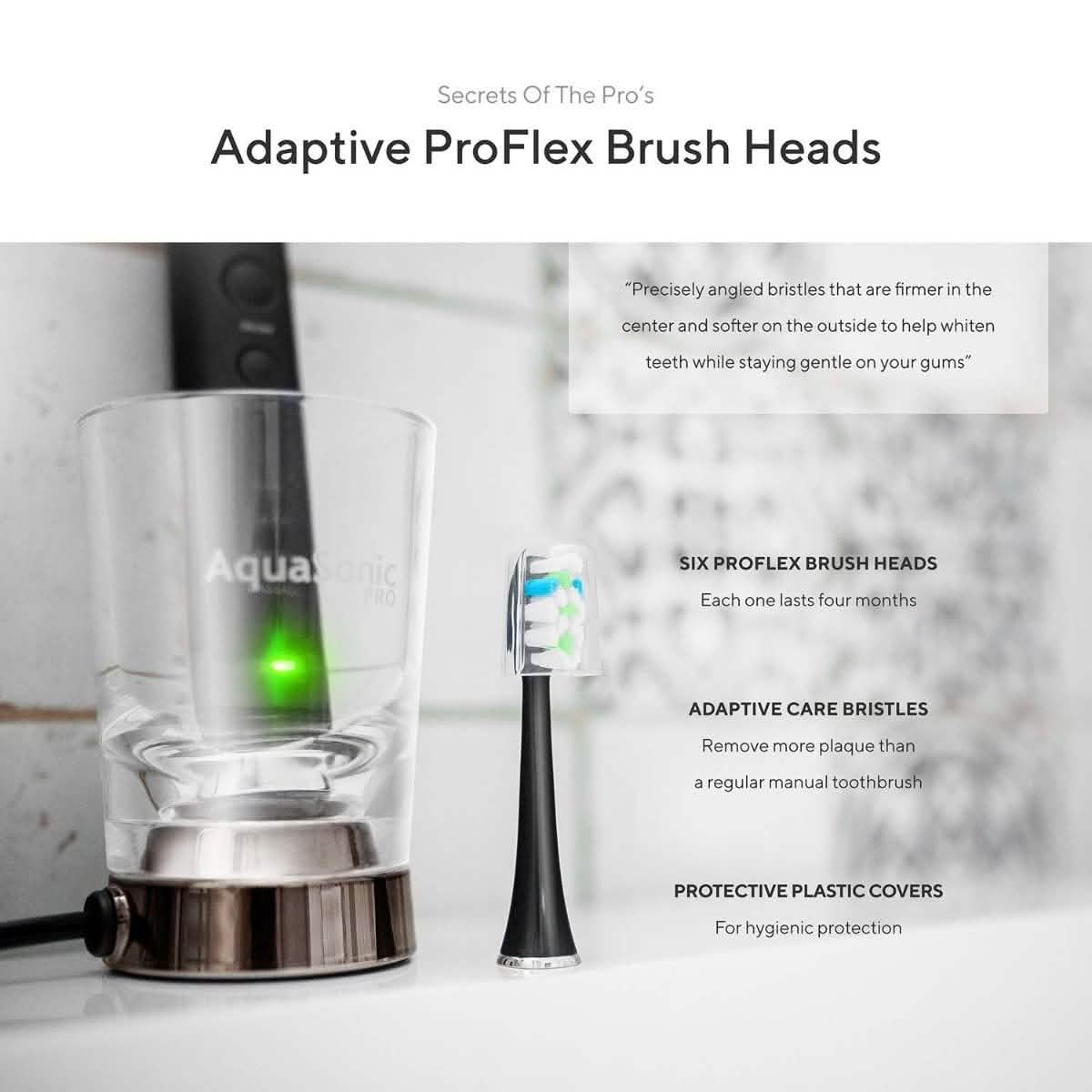 AquaSonic Black Series Pro Ultra Whitening 40,000 VPM Rechargeable Electric Toothbrush