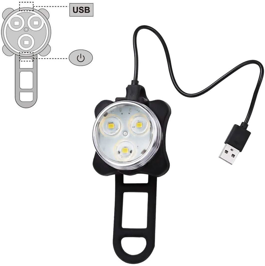 Ascher USB Rechargeable Bike Light Set