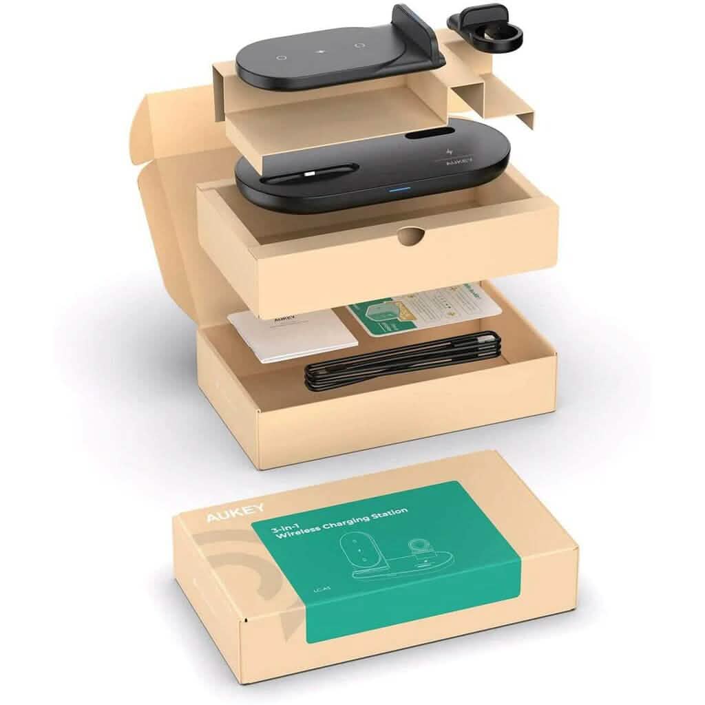 AUKEY 3-in-1 Wireless Charger Black