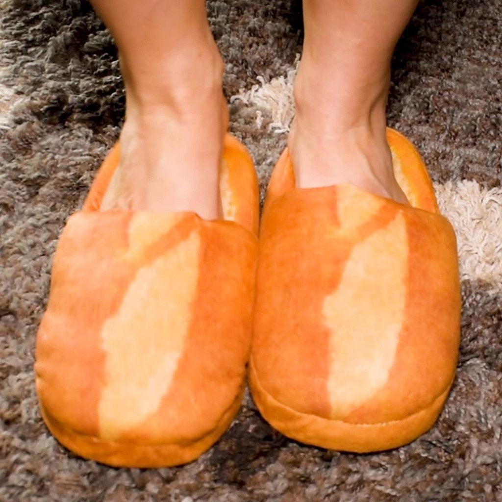Autumn Winter Home Slippers Warm Home Shoes Look Bread Bun Plush Cotton Indoor Slipper For Women Comfort Slip On Memory Foam Slippers Fur Slip-On House Shoes