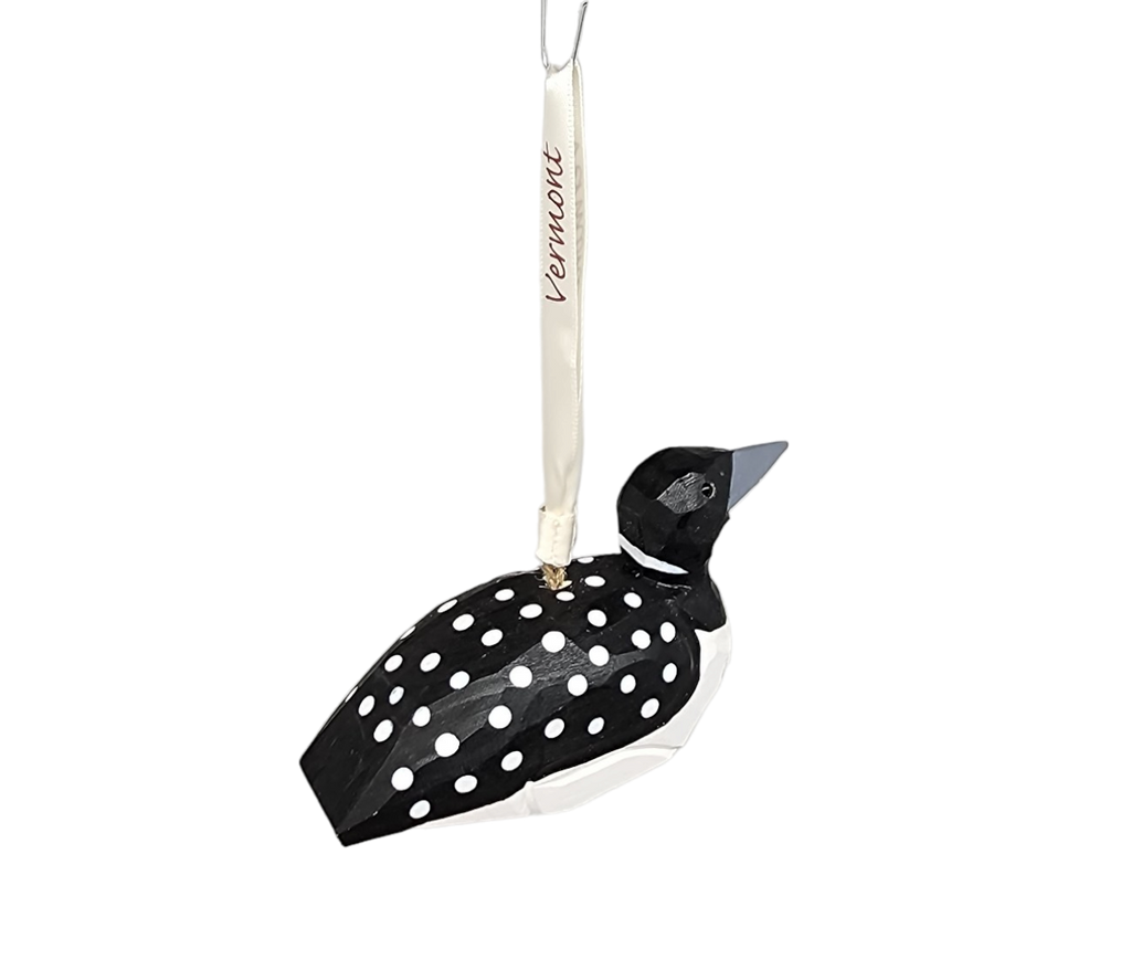 Handcarved Wood Ornament - Spotted Loon