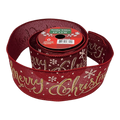 2.5" x 3 Yard Christmas Ribbon - Red Merry Christmas