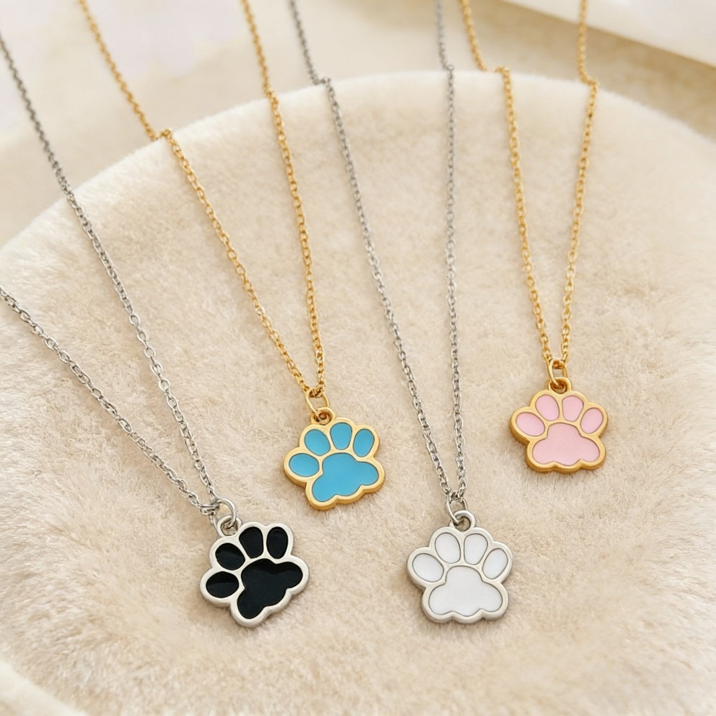 Unique Design Cute Cat Paw Print Necklace