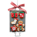Clay Dough Holiday Cookies on Metal Pan  Ornament Present and Mitten