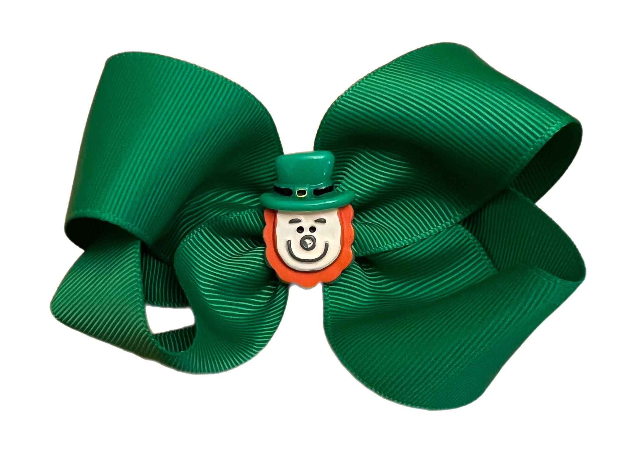 St. Patrick's Day Green Leprechaun Boutique Hair Bow