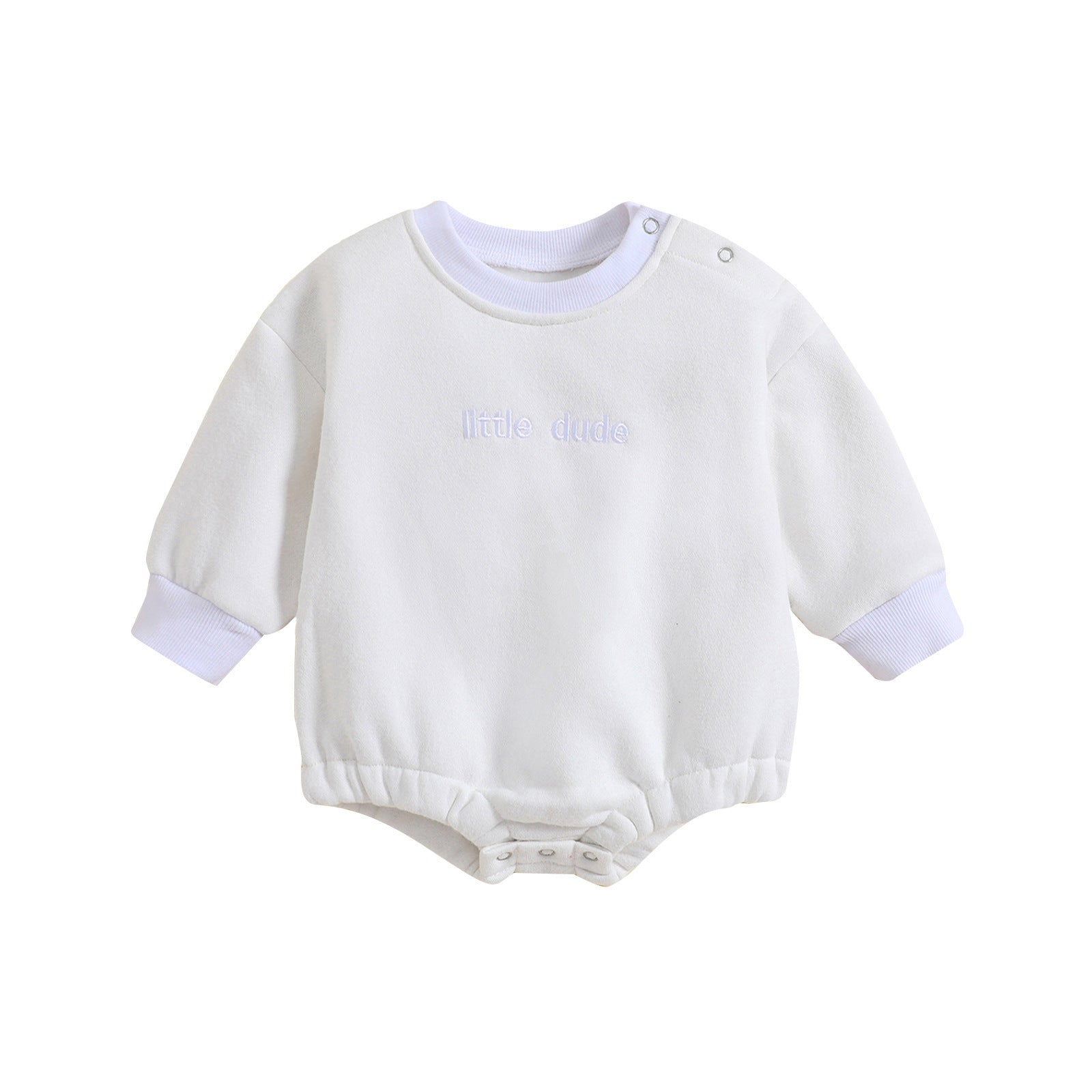 Infant Jumpsuit Solid Color Loose Long Sleeves Onesie
