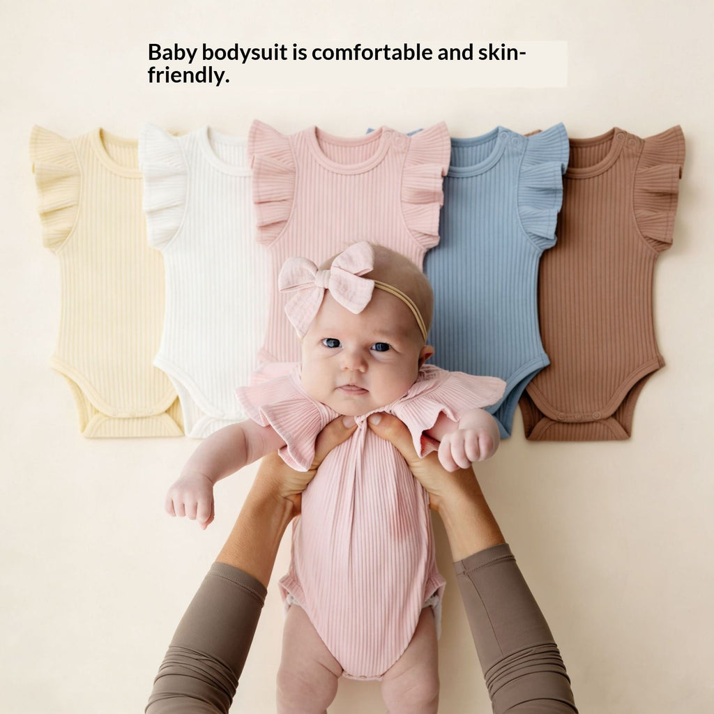 Baby Romper Knitted Ribbed Infant Onesie