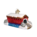 Covered Bridge Glass Blown Ornament