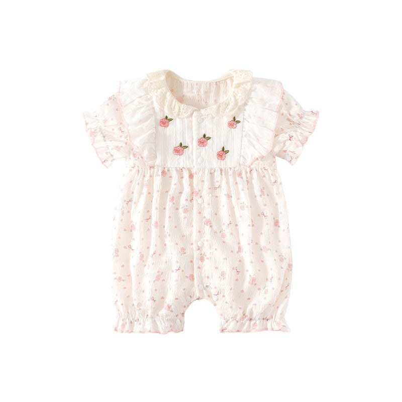 Summer Thin Super Cute Sweet Short-Sleeve RomperCrawling Suit