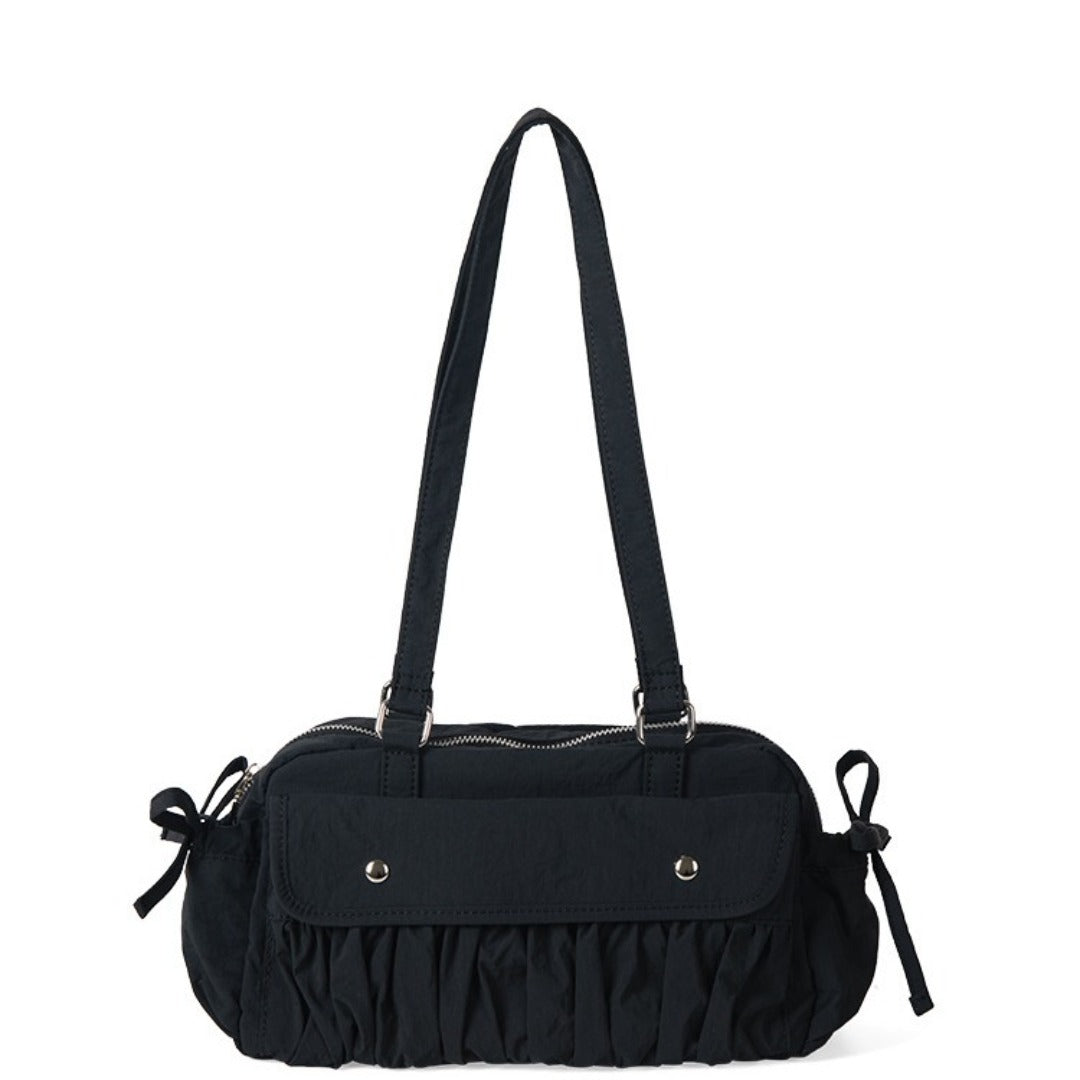 Small shoulder bag for women, pleated nylon shoulder bag, baguette bag, fashionable large capacity shoulder bag for women hobo