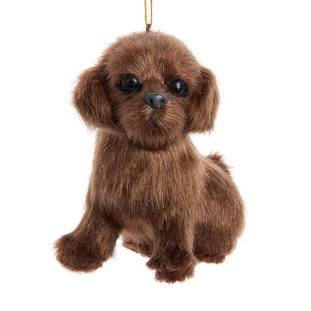 Furry Dog Ornament - Chocolate Labrador
