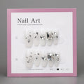 White Rhinestone Coffin Acrylic Nails