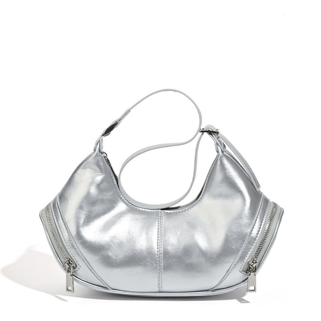 Stylish vintage zip pocket locomotive bag, shoulder bag, hobo bag casual, shoulder bag