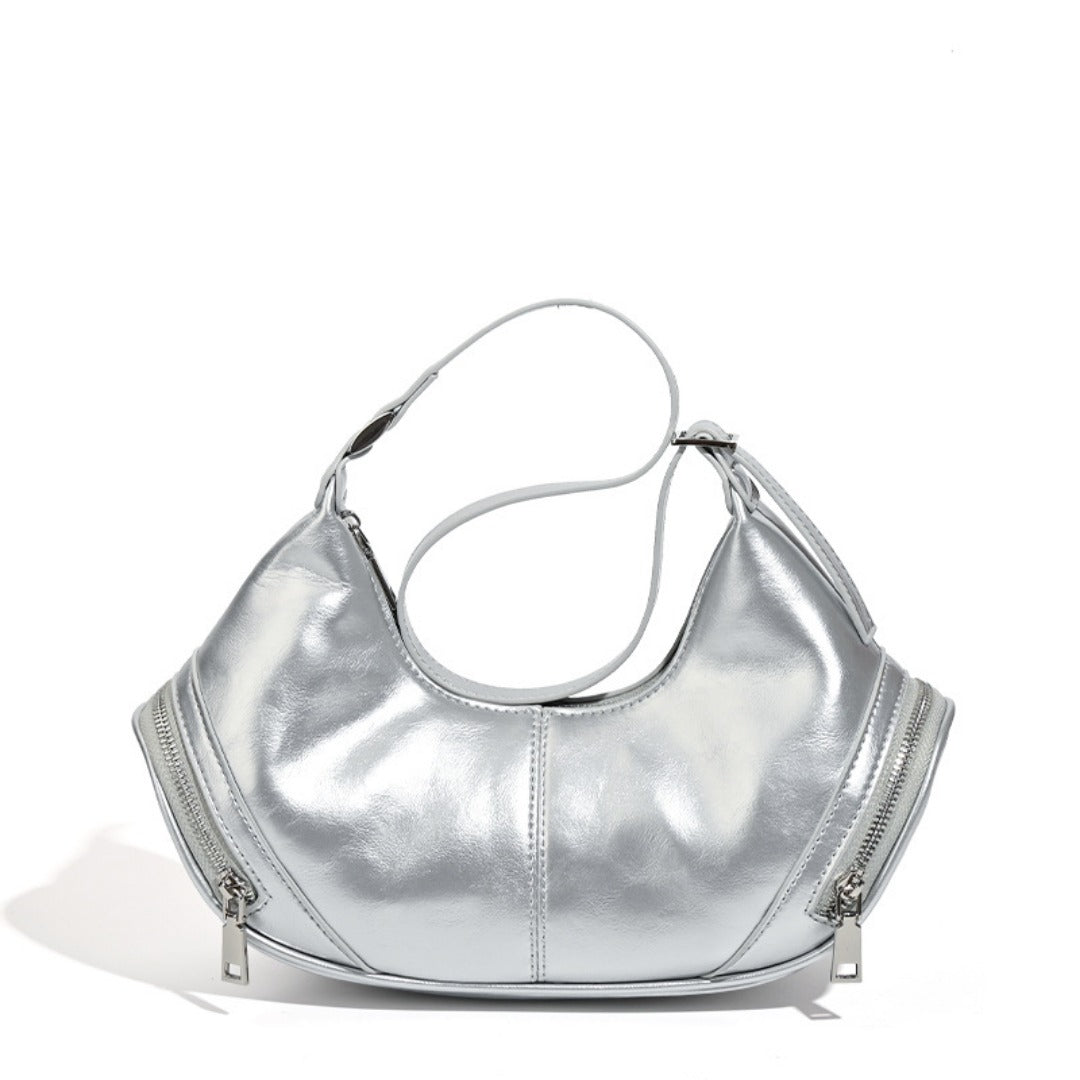 Stylish vintage zip pocket locomotive bag, shoulder bag, hobo bag casual, shoulder bag