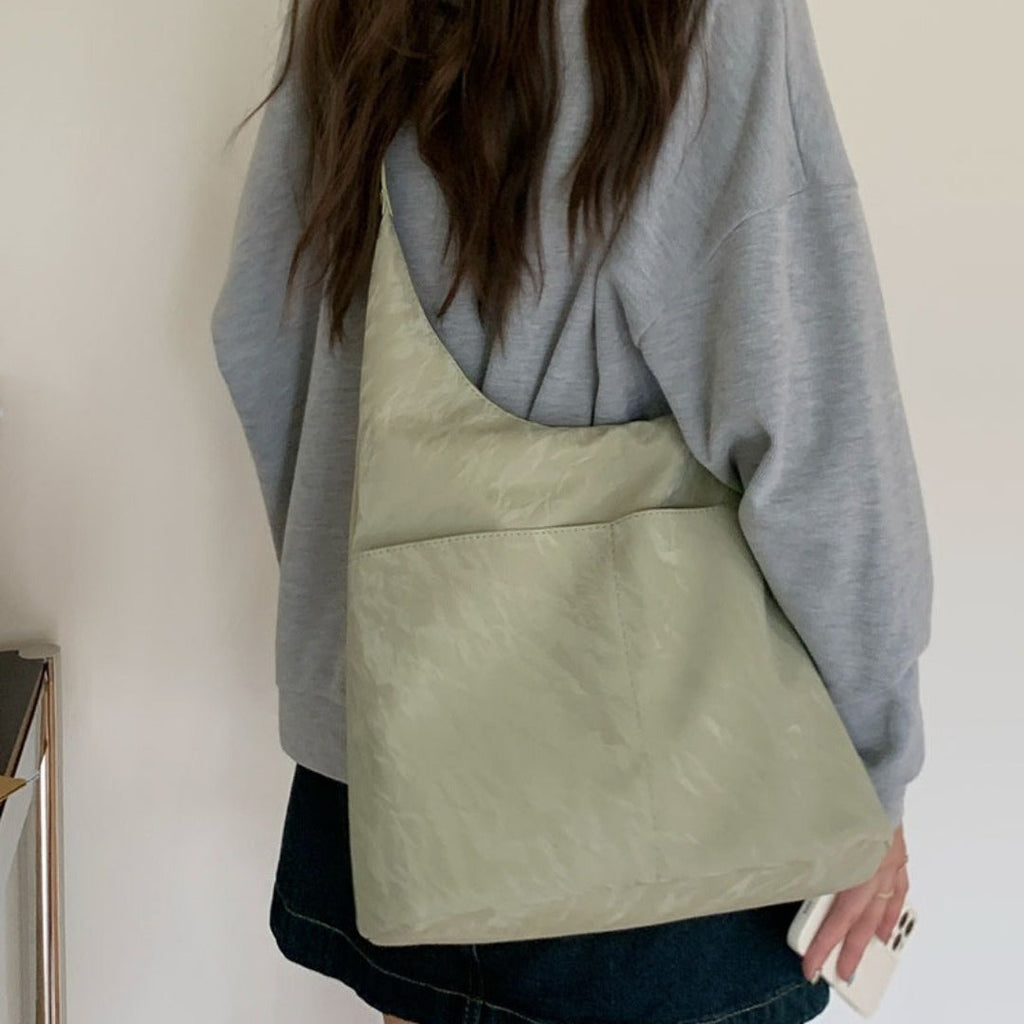 Soft large capacity hobo bag, women's summer work shoulder bag, shoulder bag, casual commuter tote bag