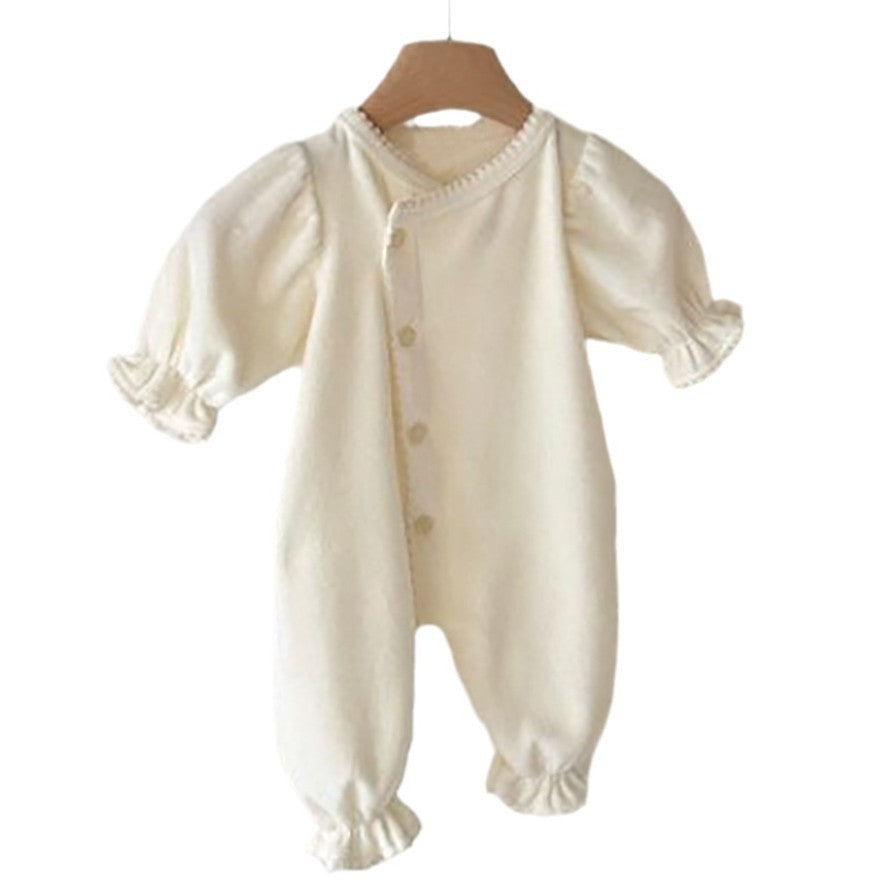 Long-style One-piece Romper With A Single Row Of Snaps For Babies