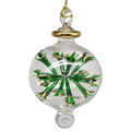 Blown Glass Pierced Starburst Ornament - Green