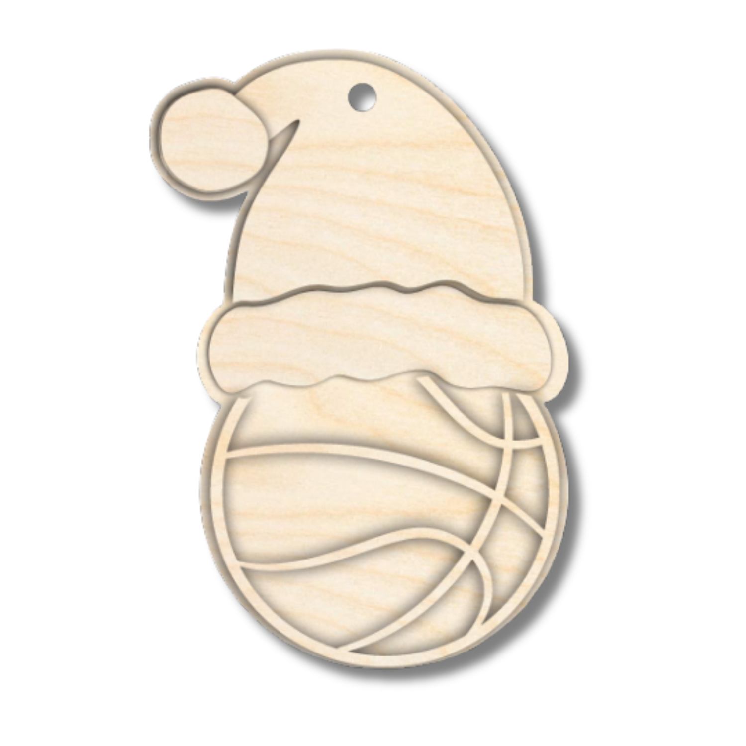 Unfinished Wood Layered Sports Christmas Ornaments | 10 Options | 5 Piece | 5" - 6" Tall | 1/8" Wood | Wood Craft DIY