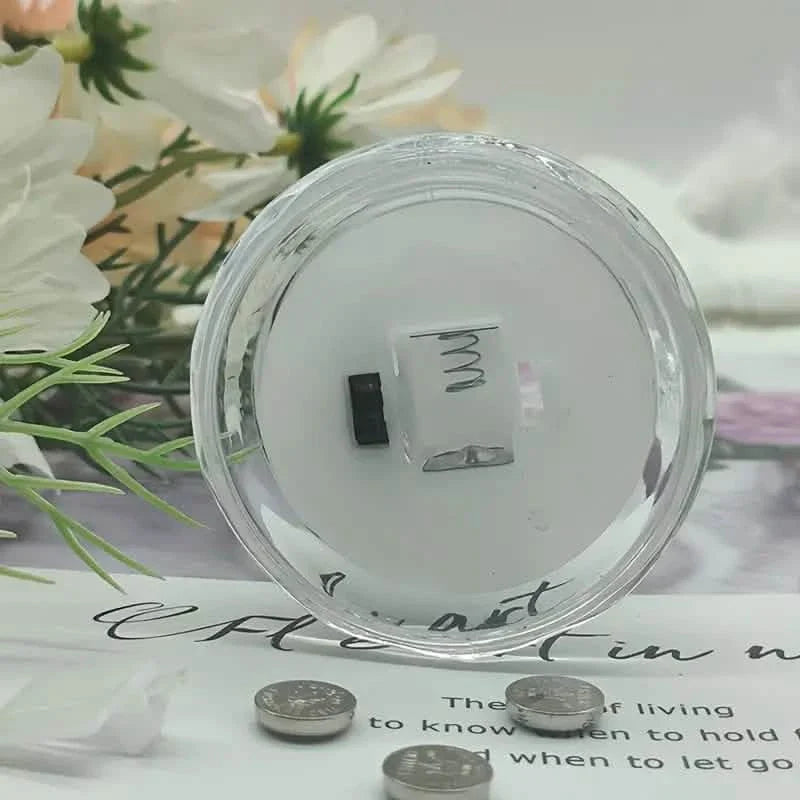 Battery-Powered LED Candle Lamp With Rose Pattern Refraction Halo Projection