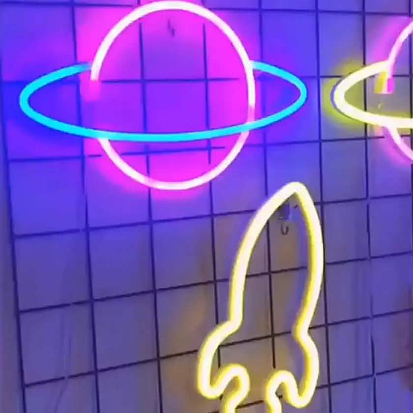 Battery USB LED Neon Light Wall Signs Night Home Decor