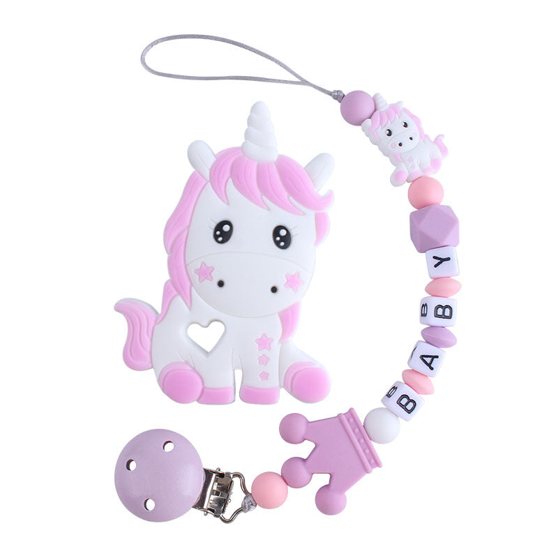 Teething Silicone Pacifier Clip With Toy