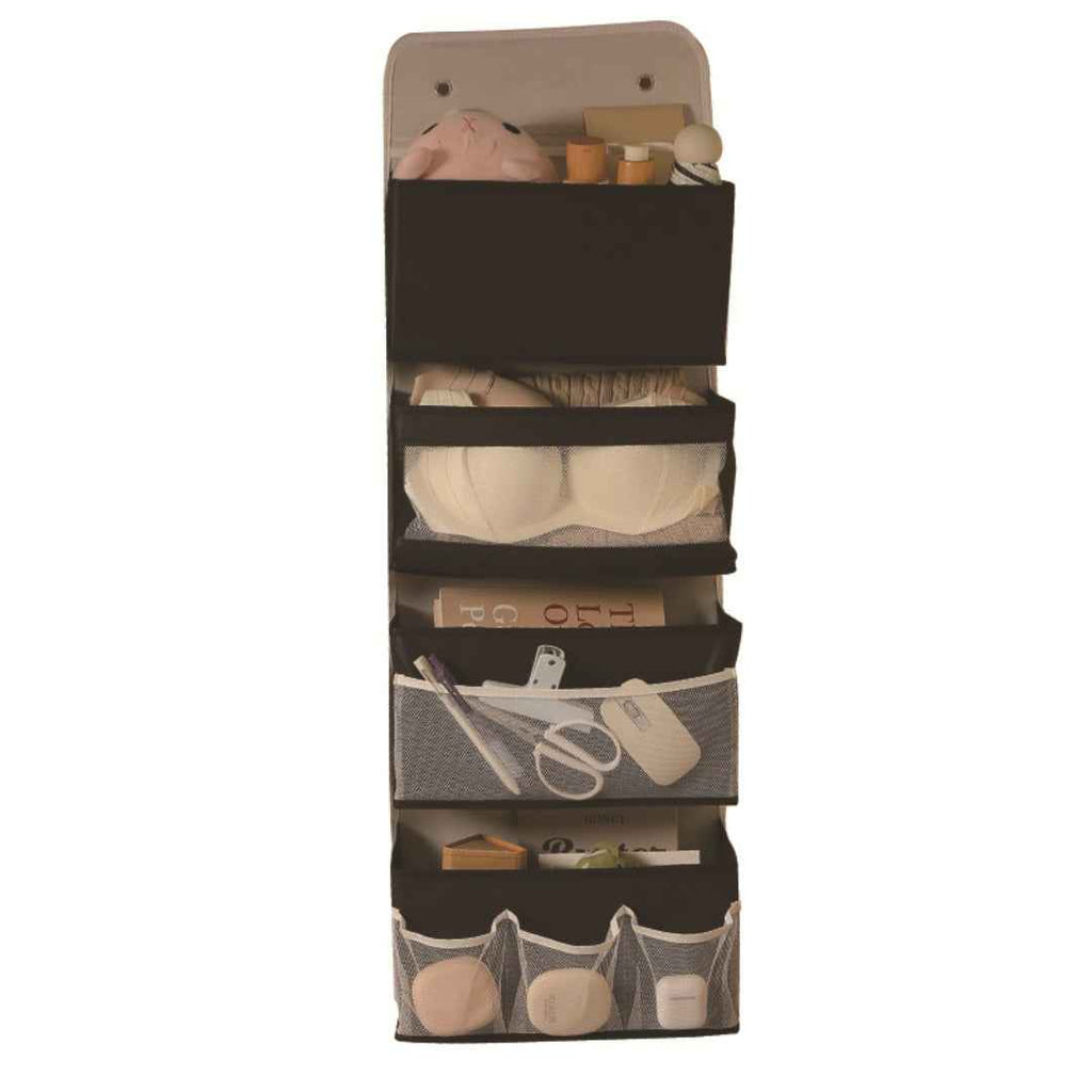 Dormitory multi-layer visual storage hanging bag foldable large-capacity item shelf wall-mounted layered hanging bag