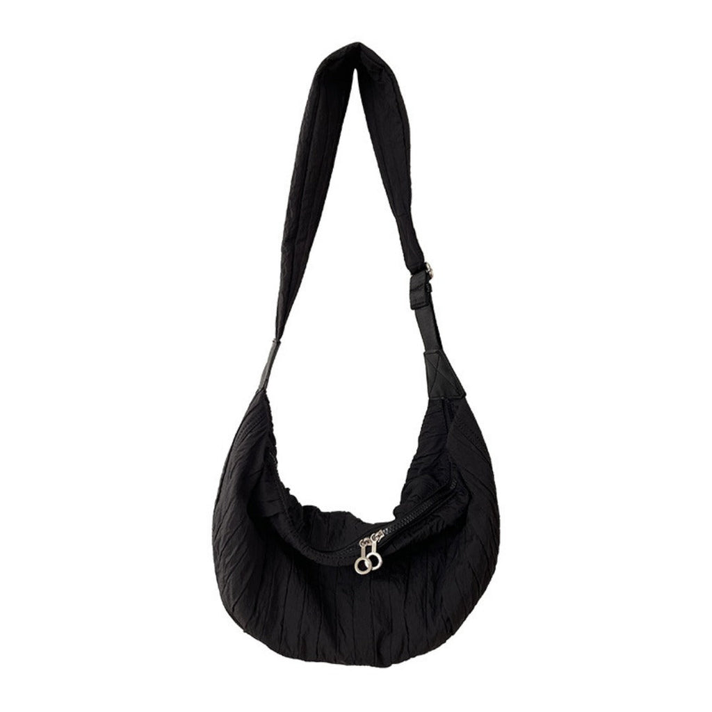 Nylon shoulder shoulder crescent bag, hobo bag for women, French women shoulder bag, crossbody bag lightweight