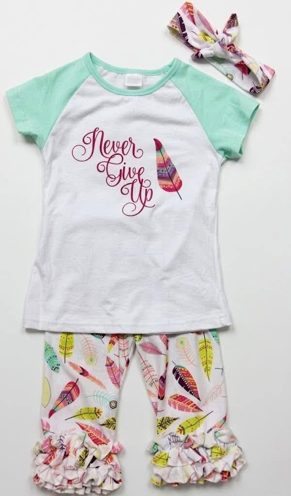 Girl's Never Give Up Boutique Outfit - EveryNest