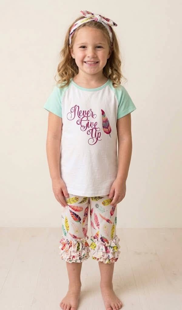 Girl's Never Give Up Boutique Outfit - EveryNest
