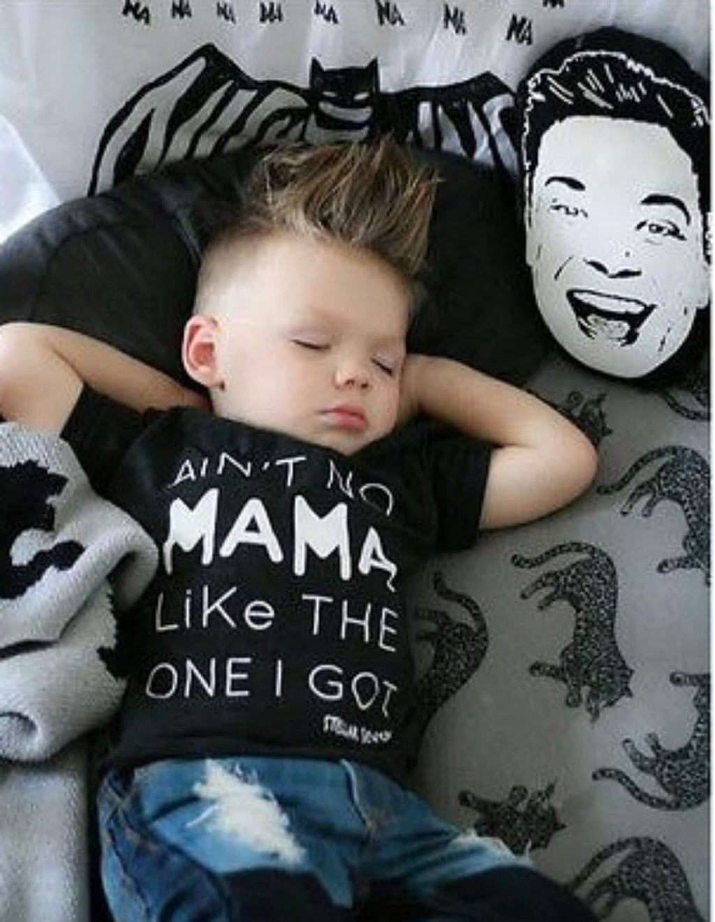 Boy's Aint No Mama Like The One I Got Denim Outfit - EveryNest