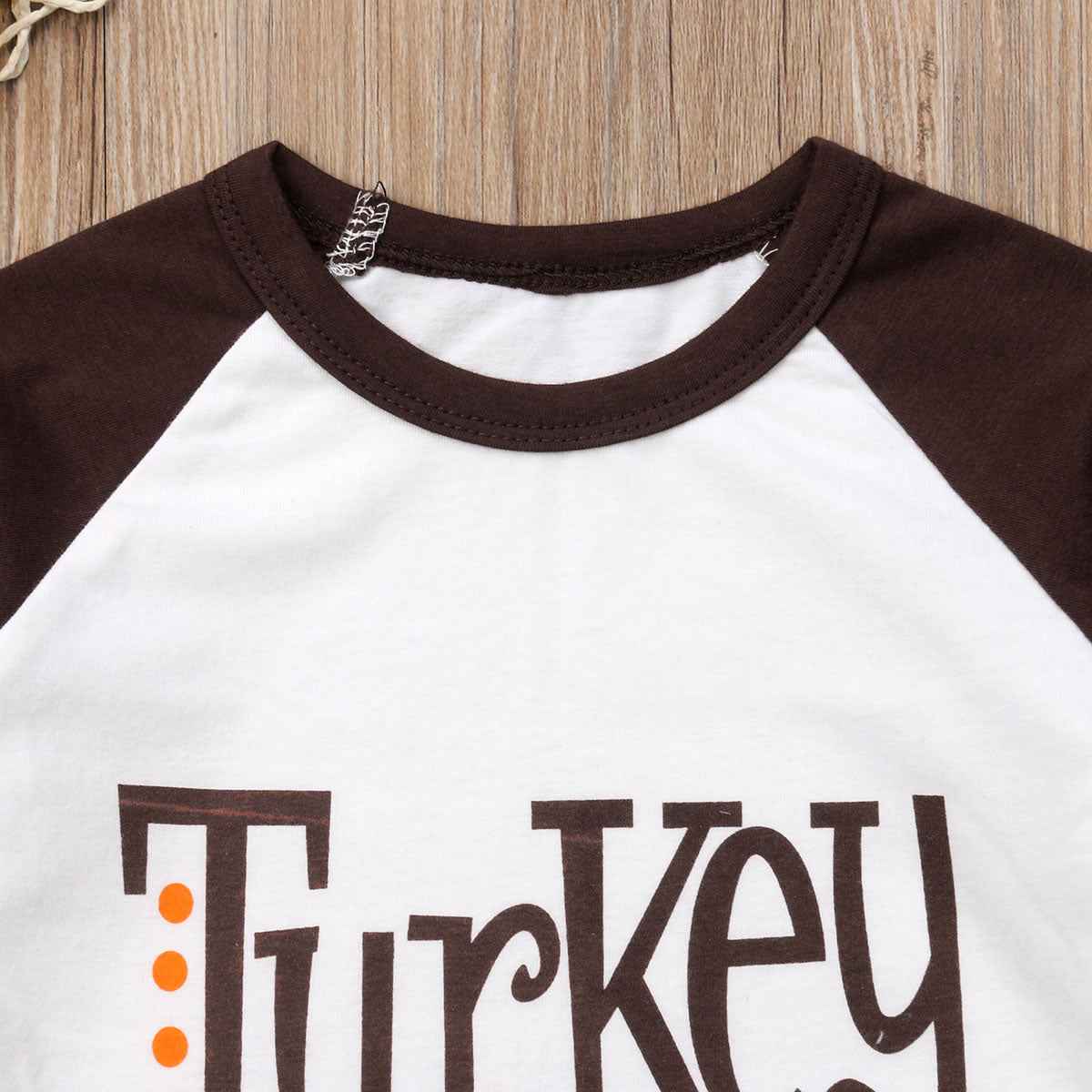 Girl's Thanksgiving Turkey and Pie Raglan Tee Shirt