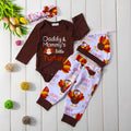 Infant Unisex Daddy & Mommy's Little Turkey Thanksgiving 4 Pc Outfit