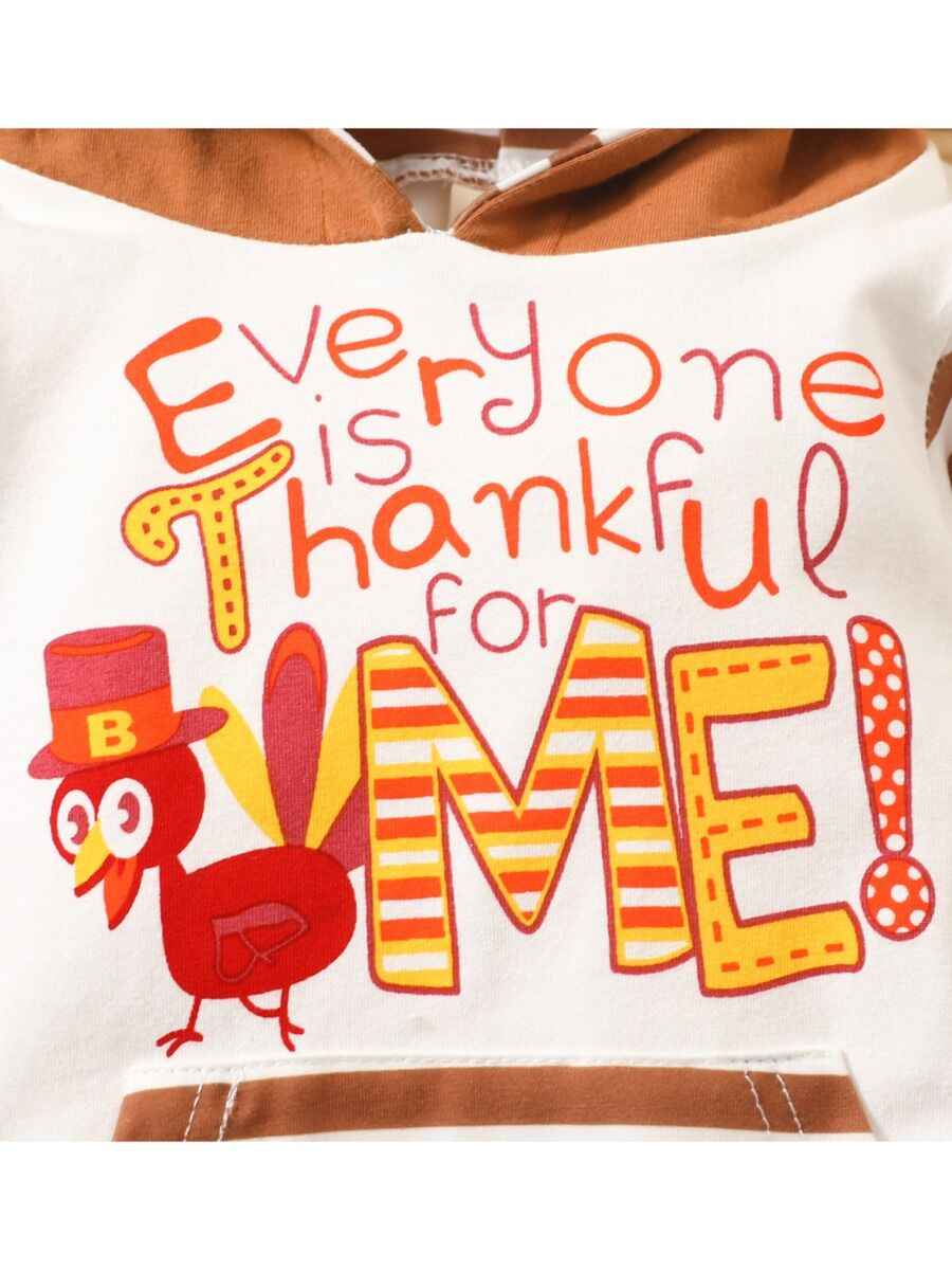 Boy's Thanksgiving Everyone is Thankful for Me Hooded Jumpsuit