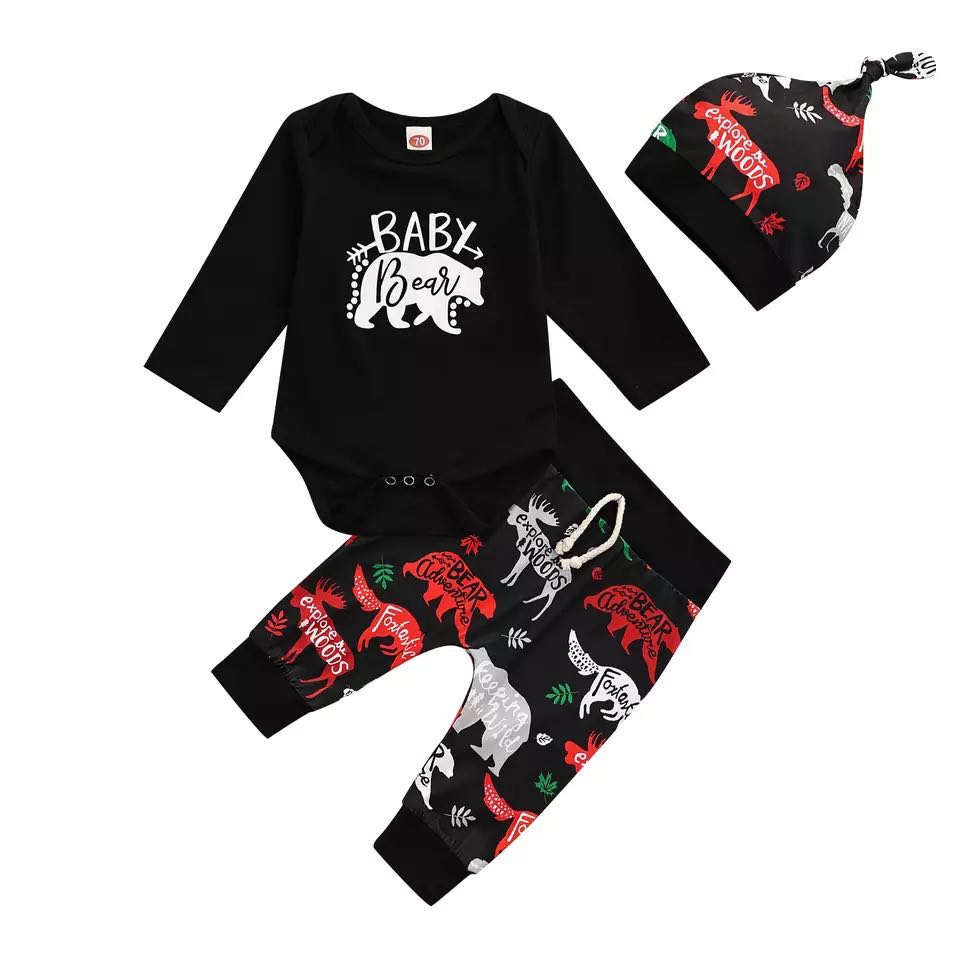 Boy’s “Baby Bear Explorer” 3‑Piece Outfit - EveryNest